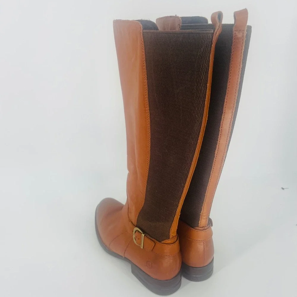 BORN Campbell Tan Leather Knee High Riding Equestrian Boots Size‎ 7 Comfort